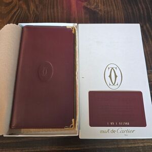 Authentic Cartier Burgundy Leather Wallet